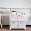 Paulownia wood ironing board cabinet with wicker basket