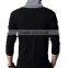 New style long line t shirt men long sleeves collar t-shirt