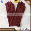 Fancy ladies personalized winter wine red handmade wool gloves