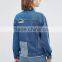 Daijun OEM fantastic design blue with patch spring denim girls jacket