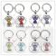 Wholesale persoanalized rotatable crystal heart keychains