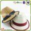 Colorful customized LOGO Summer Fedora Style Mens Paper Straw Hat