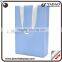 Free sample light blue paper shopping bags with white length handles on hot sale