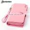 Pink Real Genuine Leather Clutch Purse Women Wallet High Quality