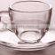 Small quantity order mini glass tea cup and saucer