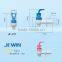 Blue and red plastic water dispenser tap hot cold