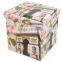 Square Fashional PVC Non Woven Durable Storage Ottoman
