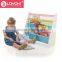 4 tier Kids' Book Rack wooden bookcase with nylon fabric pockets kids bookcase
