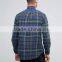 2016 High Quality Custom Long Sleeve Check Print Button Down Collar Chest Pocket Mens 100% Cotton Casual Shirts