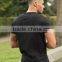 Stylish Blackout Hem Mesh Panel T-Shirt for Men Black Plain Cotton Spandex Gym T Shirt Short Sleeve Curved Hem T Shirt