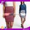 2017 Summer New Design Guangzhou Wholesaler Shandao Brand Women Casual Short High Waist Striped Cotton Bandage Skirt