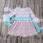 2017 Yawoo Factory Direct Wholesale Clothing Neck Designs Stripe Baby Dress New Style