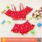 2017 red fashion girls summer swimsuits kids swimwear