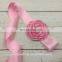 Satin Flower Matching Sparking Pearl in Center Flower Sash Satin Flower Sash Layered Flwoer Sash