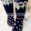 Aidocrystal 2014 new wholesale Black winter snow diamond rhinestone boots for women