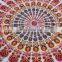 72" Indian Mandala Hippie Orange Mandala Round Roundie Tapestries Hippy Boho Gypsy Round Beach Throw Yoga Mat Pom Pom