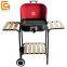 Outdoor Hamburger Shaped double side barbecue charcoal grill bbq