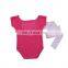 7 colors newborn baby photography prop lace baby romper with bow streamer