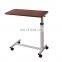 Good Quality Adjustable Height Hospital Overbed Table With Wheel