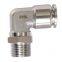 Male Type Quick Connect 316 Stainless Steel Pneumatic Push In Pipe Fittings, 90 Degree Elbow One Touch Pneumatic Tools