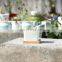 cheap white silk screen printing small square cube geometric ceramic succulent planter manufacturing with bamboo trays