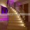 Stairs in wood with led light under each step led stair light
