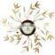 leaf design metal clock