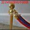 Gold Braided Rope Barrier Pole With Velvet Rope For Crowd Control