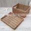 Hot Selling Vintage Rectangular Seagrass Lidded Basket With Handle Straw Storage BASket Wholesale