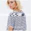 Women 2016 casual t shirt arrival 100%cotton fashion stripe short sleeve women's clothing TS030