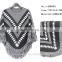 fashion acrylic poncho shawl geometric design acrylic wraps knited cloaks