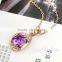 Purple crystal jewelry chain latest design pendant necklace