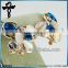 2014 new fashion ladies stud designs k gold butterfly gemstone glass crystal rhinestones earrings in zinc alloy jewelry E00093