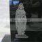 European style black granite ogee headstone with Mary engraving