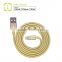 walnut gold plated mfi usb cable with alu housing