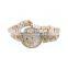 Rose gold plated alloy ladies fashion watch with japan movement