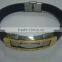 2015 Hot Adjustable Men Silicone Bracelet With Metal