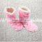 Candy color rose velvet ribbon hemming autumn and winter thermal at home boots
