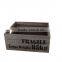 Antique set 3 small solid wooden storage box