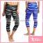 Women's polyester spandex fashion sublimation yoga capri