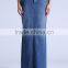 Woman fashion straight line washed denim maxi skirt SYA15042