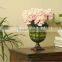 Metal Base Plate Glass Flower Vase