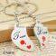 Hot Selling Broken Heart Shaped Metal Key Ring Chain