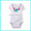New arrival hot sale infant baby girls bodysuits flower pattern bodysuits