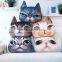 Creative Lovely Cartoon Animal 3D Printing Lifelike Meow Star People Big Face Cat Super Soft Short Plush Car Sofa Cushion Pillow