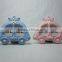 Ceramic middle size shoe shaped double holes baby girl boy photo frames