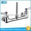 OEM&ODM accept dual handle 8" wall mount 6" spout chrome finishing brass china kitchen faucet