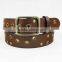 Square buckles suede leather casual jean leather belt 1.3" wide