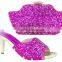 Thin Heel Women Slippers Mix Italian Designe Bag Shoes and Bag Set for Lady