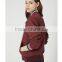 Factory Customized Wine Women 's Baseball jackets Coats clothes with Rib Neck